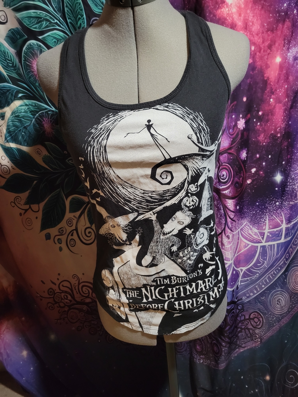 Disney The Nightmare Before Christmas Black and White Graphic Tank Size XS